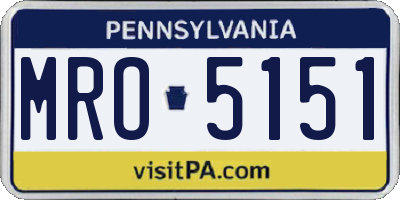 PA license plate MRO5151