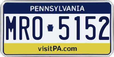 PA license plate MRO5152