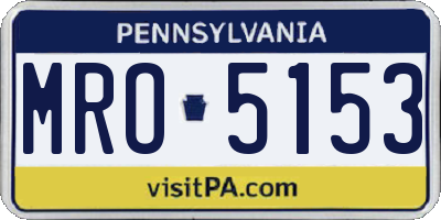 PA license plate MRO5153