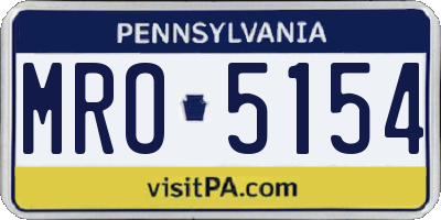 PA license plate MRO5154