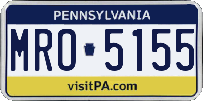 PA license plate MRO5155
