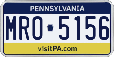 PA license plate MRO5156