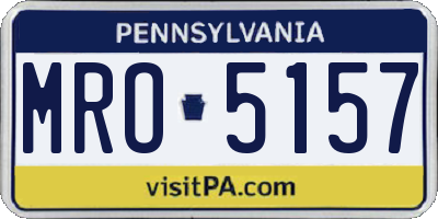 PA license plate MRO5157