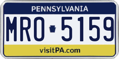 PA license plate MRO5159