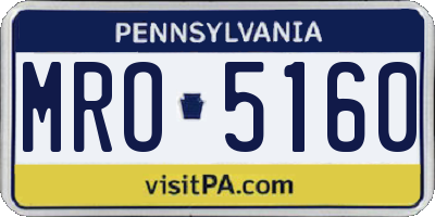 PA license plate MRO5160