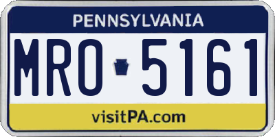 PA license plate MRO5161