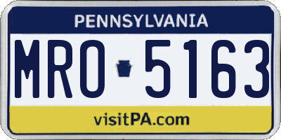 PA license plate MRO5163