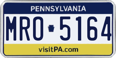 PA license plate MRO5164