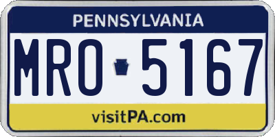 PA license plate MRO5167