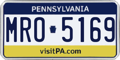 PA license plate MRO5169