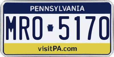 PA license plate MRO5170