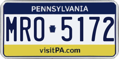 PA license plate MRO5172