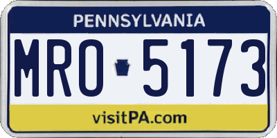 PA license plate MRO5173