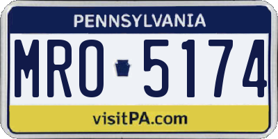 PA license plate MRO5174