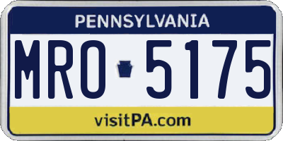 PA license plate MRO5175