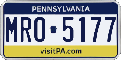 PA license plate MRO5177
