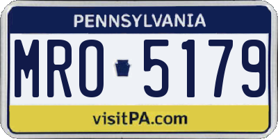 PA license plate MRO5179
