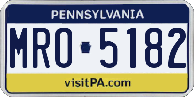 PA license plate MRO5182