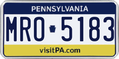 PA license plate MRO5183