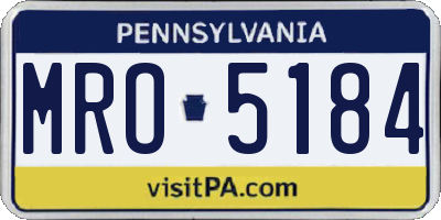 PA license plate MRO5184