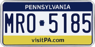 PA license plate MRO5185