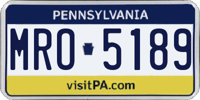 PA license plate MRO5189