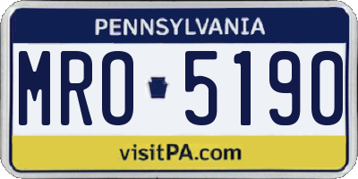 PA license plate MRO5190