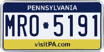 PA license plate MRO5191