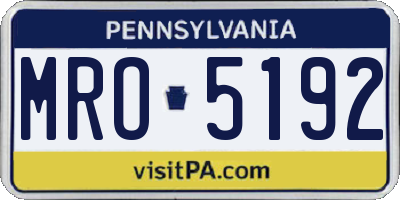 PA license plate MRO5192
