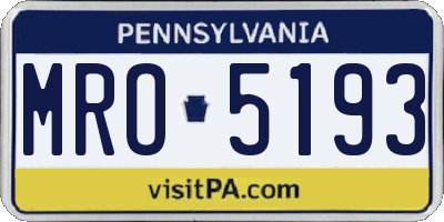 PA license plate MRO5193