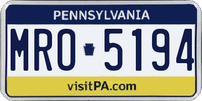 PA license plate MRO5194