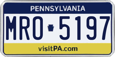 PA license plate MRO5197