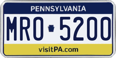 PA license plate MRO5200
