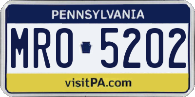 PA license plate MRO5202