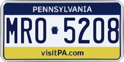 PA license plate MRO5208