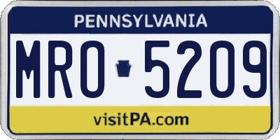 PA license plate MRO5209