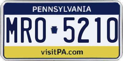 PA license plate MRO5210