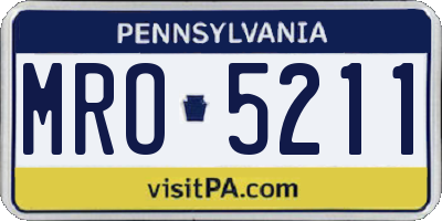 PA license plate MRO5211