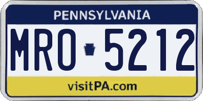PA license plate MRO5212