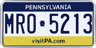 PA license plate MRO5213