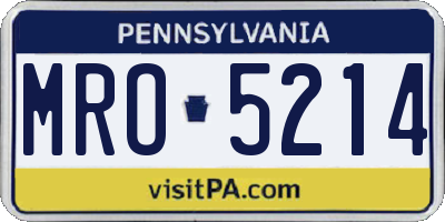 PA license plate MRO5214