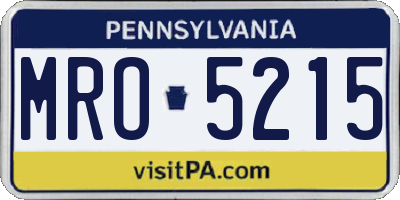 PA license plate MRO5215