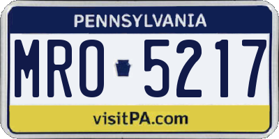 PA license plate MRO5217