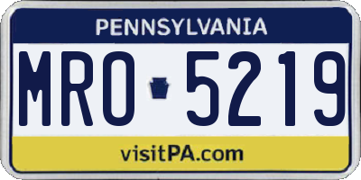PA license plate MRO5219