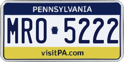 PA license plate MRO5222