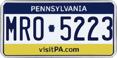 PA license plate MRO5223