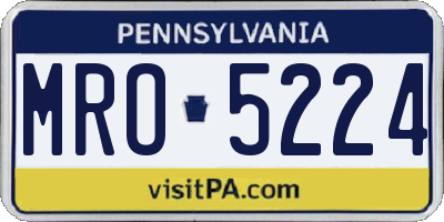 PA license plate MRO5224