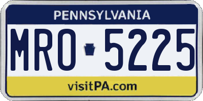 PA license plate MRO5225