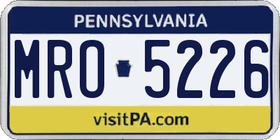 PA license plate MRO5226
