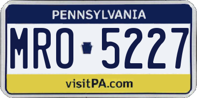 PA license plate MRO5227